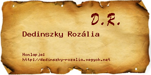 Dedinszky Rozália névjegykártya