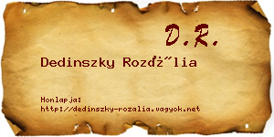 Dedinszky Rozália névjegykártya